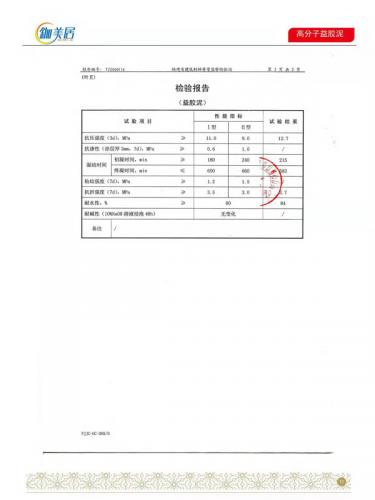 高分子益膠泥合格報告